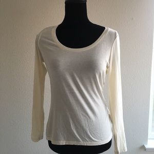 Talbots cream color long sleeve tee small petite
